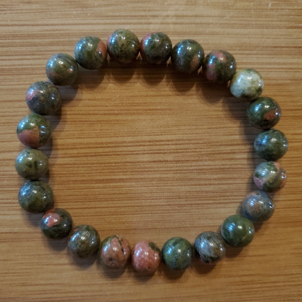 Unakite 8mm Gemstone Bracelet